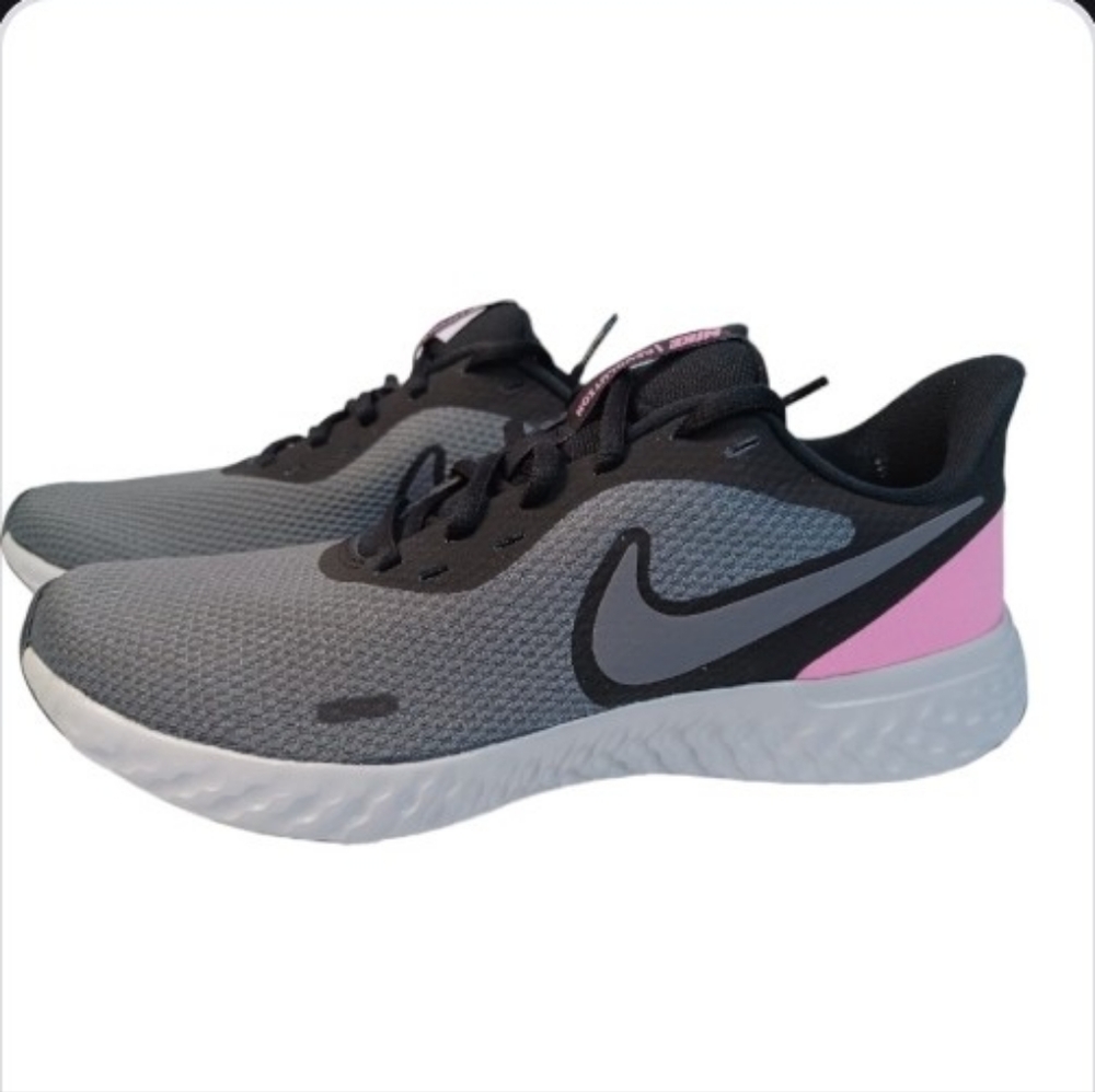 Pink and Grey Nikes Womens Revolution Running Shoes